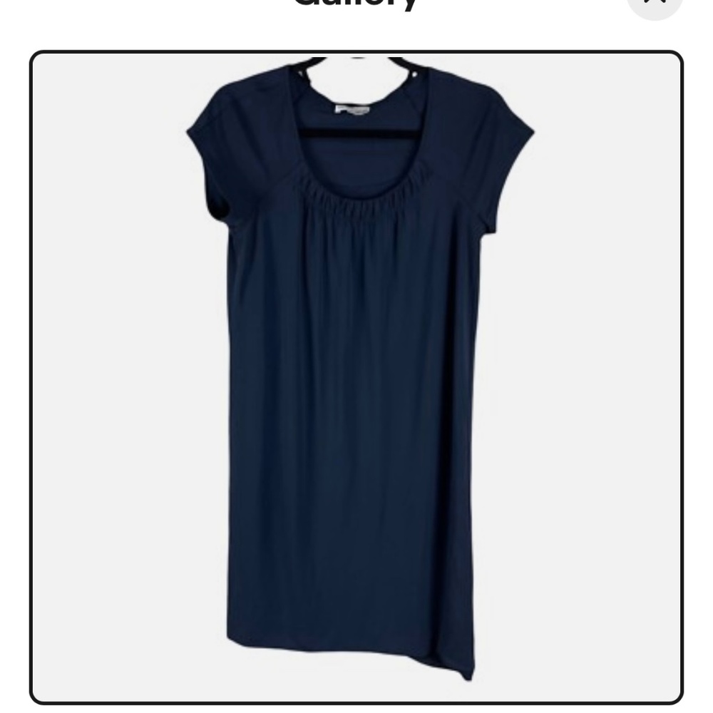 Vince navy blue ruched neckline dress size s